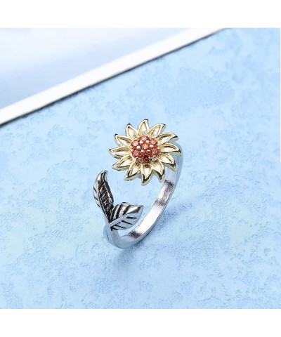 11Pcs Fidget Ring for Anxiety Stainless Steel Fidget Anxiety Rings for Women Men Moon Star Flower Spinner Rings for Anxiety B...