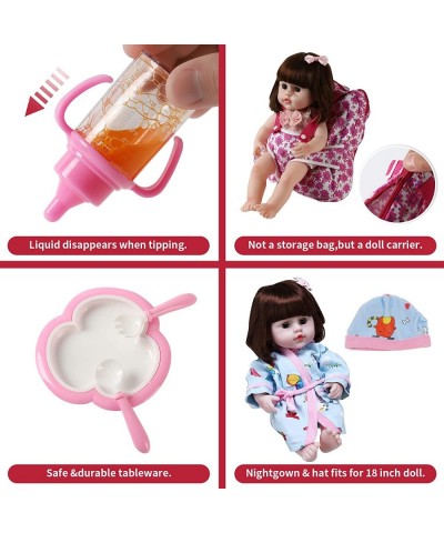 Baby Doll Accessories 13 PCS Baby Doll Feeding and Caring Set with Carrier Bag & Baby Doll Clothes for 14-18 inch Doll with 2...