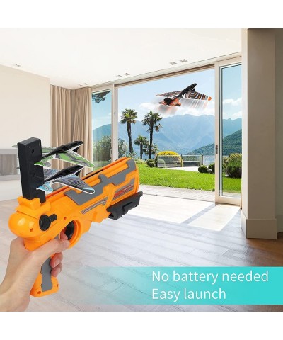 Catapult airplane toy airplane equipped with 4 airplanes pistol shooting game toys air combat glider airplane launcher fun ou...