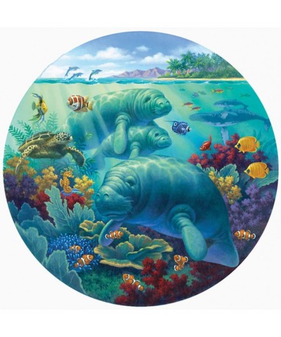 Manatee Beach 500 pc Round Jigsaw Puzzle $31.76 Jigsaw Puzzles