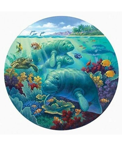 Manatee Beach 500 pc Round Jigsaw Puzzle $31.76 Jigsaw Puzzles