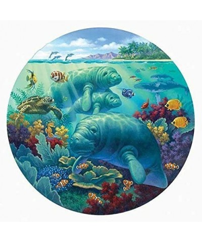 Manatee Beach 500 pc Round Jigsaw Puzzle $31.76 Jigsaw Puzzles