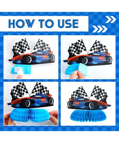 12 Pieces Race Car Two Fast Honeycomb Centerpieces Two Fast Birthday Party Supplies Cars Birthday Decorations Car Party Favor...