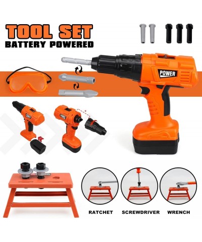 Kids Tool Set with Kids Tool Belt & Electronic Toy Drill - Construction Tool Set for Kids Pretend Play Kids Tools for Kids Le...