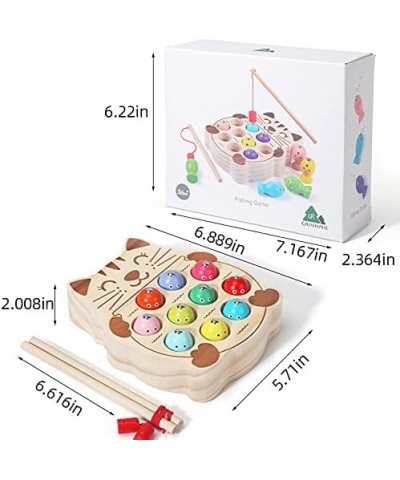 Montessori Magnetic Wooden Fishing Game for Toddlers 3 4 5 Years Old Preschool Fine Motor Skill Learning Hand Eye Coordinatio...