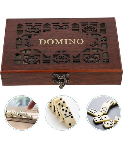 Domino & Tile Games 1 Set Retro Dominoes Game Set Dominos with Numbers Math Domino Color Domino Tiles with Wooden Case Box Gi...