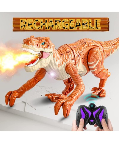 Remote Control Dinosaur Toy for Kids Rc Simulated T-Rex Dinosaur Toy with Water Mist Spray Light and Sounds Real Electric Wal...