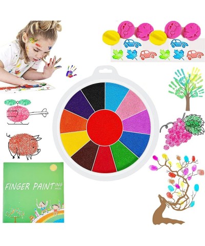 Funny Finger Painting Kit - With Painting Book & 6 Picture Stamp - Washable Children's Finger Supplies for Drawing - Easy Cle...