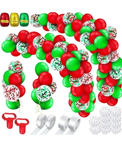 249 Pieces Christmas Balloons Garland Kit Red and Green Balloons Confetti Balloons Balloon Tie Tools Balloon Strip Tape Adhes...