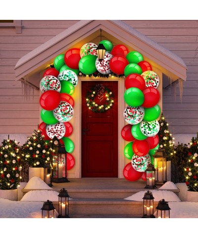 249 Pieces Christmas Balloons Garland Kit Red and Green Balloons Confetti Balloons Balloon Tie Tools Balloon Strip Tape Adhes...