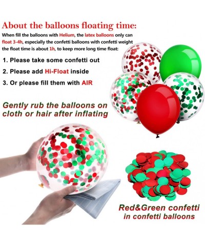 249 Pieces Christmas Balloons Garland Kit Red and Green Balloons Confetti Balloons Balloon Tie Tools Balloon Strip Tape Adhes...