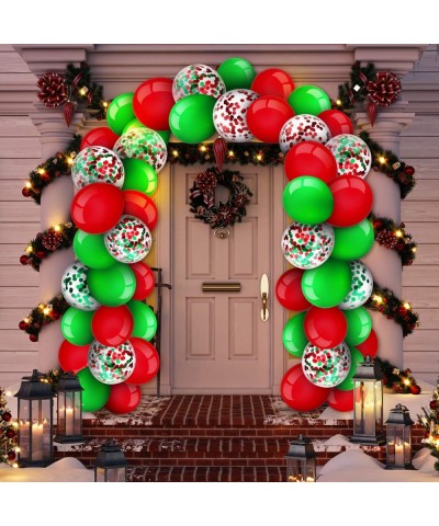 249 Pieces Christmas Balloons Garland Kit Red and Green Balloons Confetti Balloons Balloon Tie Tools Balloon Strip Tape Adhes...