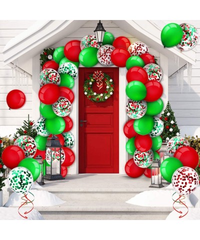 249 Pieces Christmas Balloons Garland Kit Red and Green Balloons Confetti Balloons Balloon Tie Tools Balloon Strip Tape Adhes...