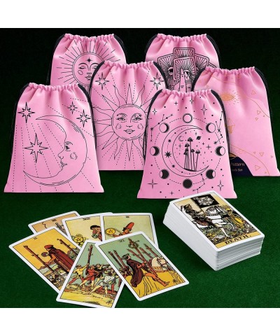 9 Pcs Tarot Card Velvet Storage Bag Pink Jewelry Pouch Tarot Card Dice Storage Bag Drawstring Tarot Bag Tarot Card Holder Bag...