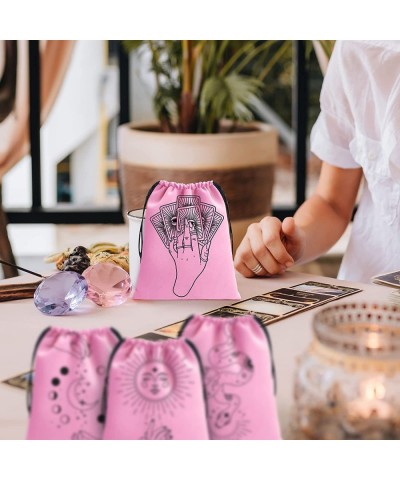 9 Pcs Tarot Card Velvet Storage Bag Pink Jewelry Pouch Tarot Card Dice Storage Bag Drawstring Tarot Bag Tarot Card Holder Bag...