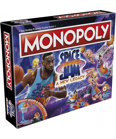 MONOPOLY: Space Jam A New Legacy Edition Family Board Game Strategy Game Kids Ages 8 and Up Lebron James Space Jam Game Shoot...