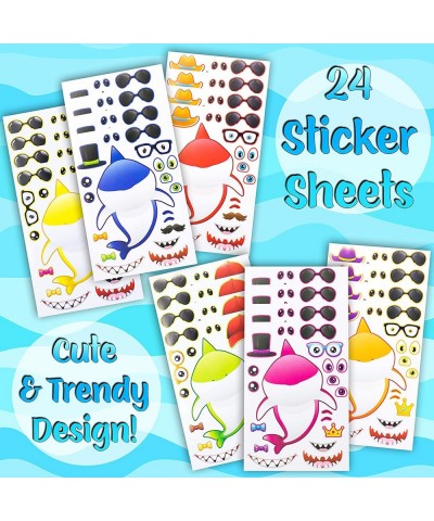 24 Make A Shark Pup Stickers For Kids - Great For Birthday Party Favors Decorations & Prizes - Let Your Kids Get Creative & D...