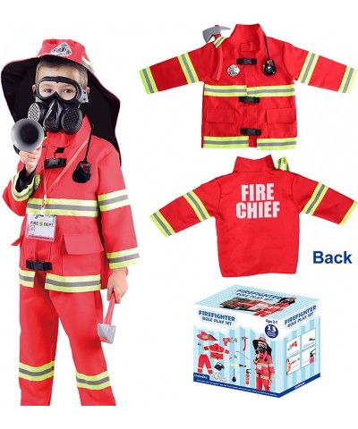 13 piece Fireman Costume for Kids Pretend Role Play Firefighter Dress-Up Toy Set for Boys and Girls $46.96 Kids' Costumes