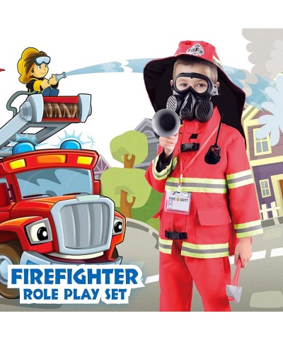 13 piece Fireman Costume for Kids Pretend Role Play Firefighter Dress-Up Toy Set for Boys and Girls $46.96 Kids' Costumes