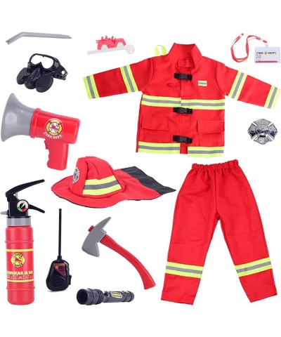 13 piece Fireman Costume for Kids Pretend Role Play Firefighter Dress-Up Toy Set for Boys and Girls $46.96 Kids' Costumes