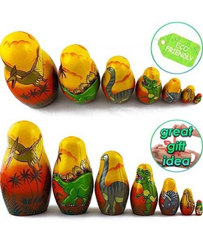 Dinosaur Nesting Dolls - Matryoshka Set 7 Dolls - Dinosaur Toy - Dinosaur Gifts - Dinosaur Decor $58.17 Nesting Dolls