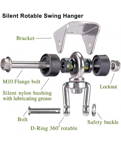 Super Silent No Squeaking Permanent Antirust 360° Swivel Swing Hanger Heavy Duty Swing Hook with 4 Screws for Concrete Wooden...