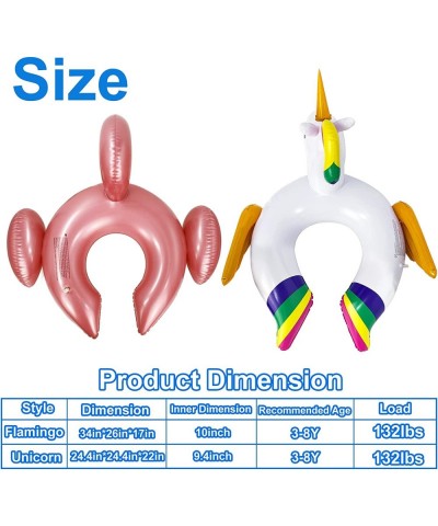 Unicorn&Flamingo Pool Float (2 Pack) Inflatable Swim Rings Beach Floaties for 3-8 Years Old Kids Toddlers Girls Boys Summer B...