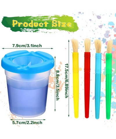 10 Pieces Paint Cups Toddler Painting Set Spill Proof Paint Cups Children's No Spill Paint Cups with Assorted Colored Lids Ma...