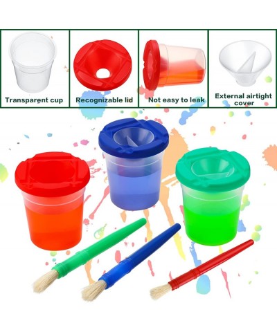 10 Pieces Paint Cups Toddler Painting Set Spill Proof Paint Cups Children's No Spill Paint Cups with Assorted Colored Lids Ma...