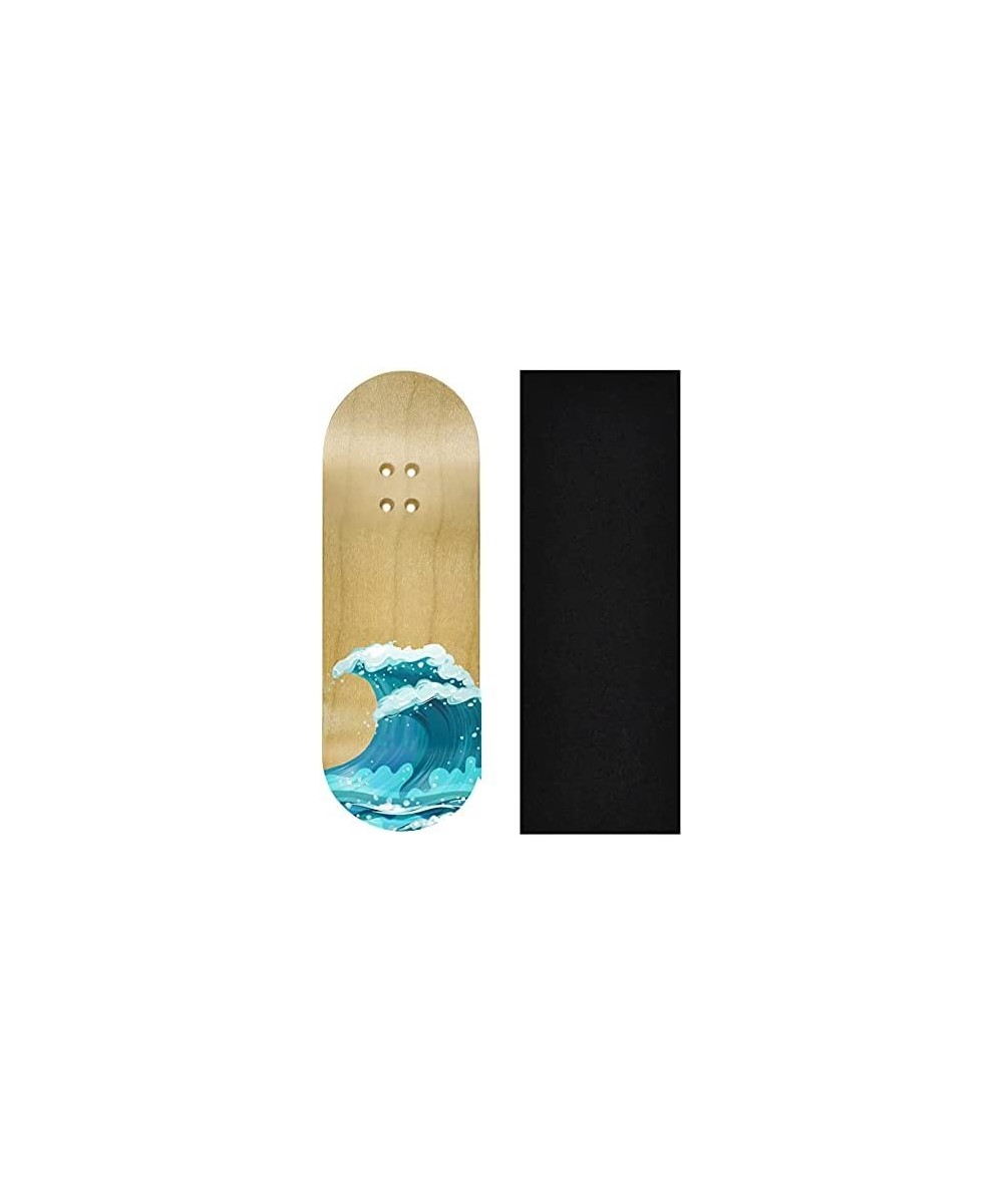 Premium Fingerboard Graphic Deck Waves - 34mm x 97mm - Heat Transfer Graphics Pro Shape & Size - Pre-Drilled Holes - Includes...