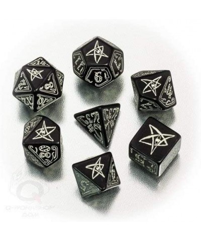 Call of Cthulhu Black & Glow-in-The-Dark RPG Ornamented Dice Set 7 Polyhedral Pieces Black & Glow-in-the Dark Standard (15mm ...