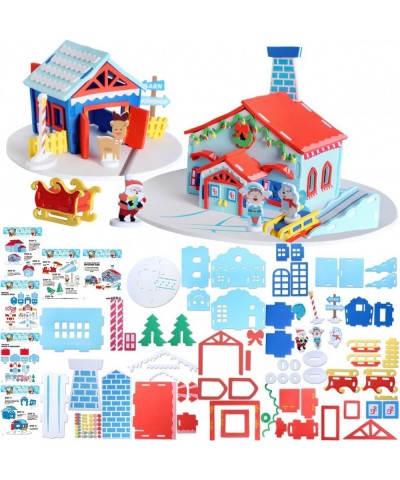 JOYIN 3 Pack Christmas Foam Glacier House 3D Craft Kit for Kids 3D Christmas Glacier House Christmas Art and Craft DIY Kit Ch...