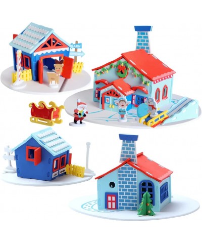 JOYIN 3 Pack Christmas Foam Glacier House 3D Craft Kit for Kids 3D Christmas Glacier House Christmas Art and Craft DIY Kit Ch...