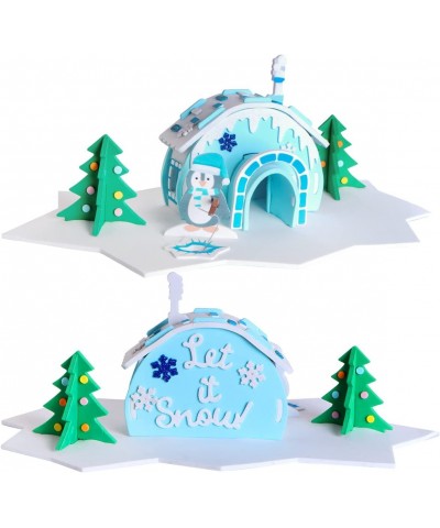 JOYIN 3 Pack Christmas Foam Glacier House 3D Craft Kit for Kids 3D Christmas Glacier House Christmas Art and Craft DIY Kit Ch...