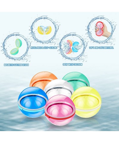 Reusable Water Balloons Quick Fill Self-Sealing Water Bomb for Kids Adults Refillable Water Balls for Pool Soft Silicone Wate...