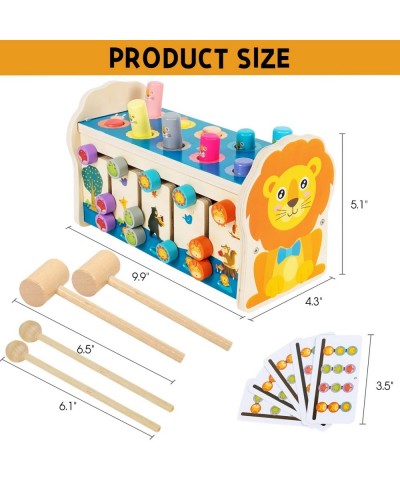 Wooden Montessori Toy for 2 3 4 Year Old Boys Hammering Pounding Bench Toy with Xylophone Animal Sorting Maze and Whack A Mol...