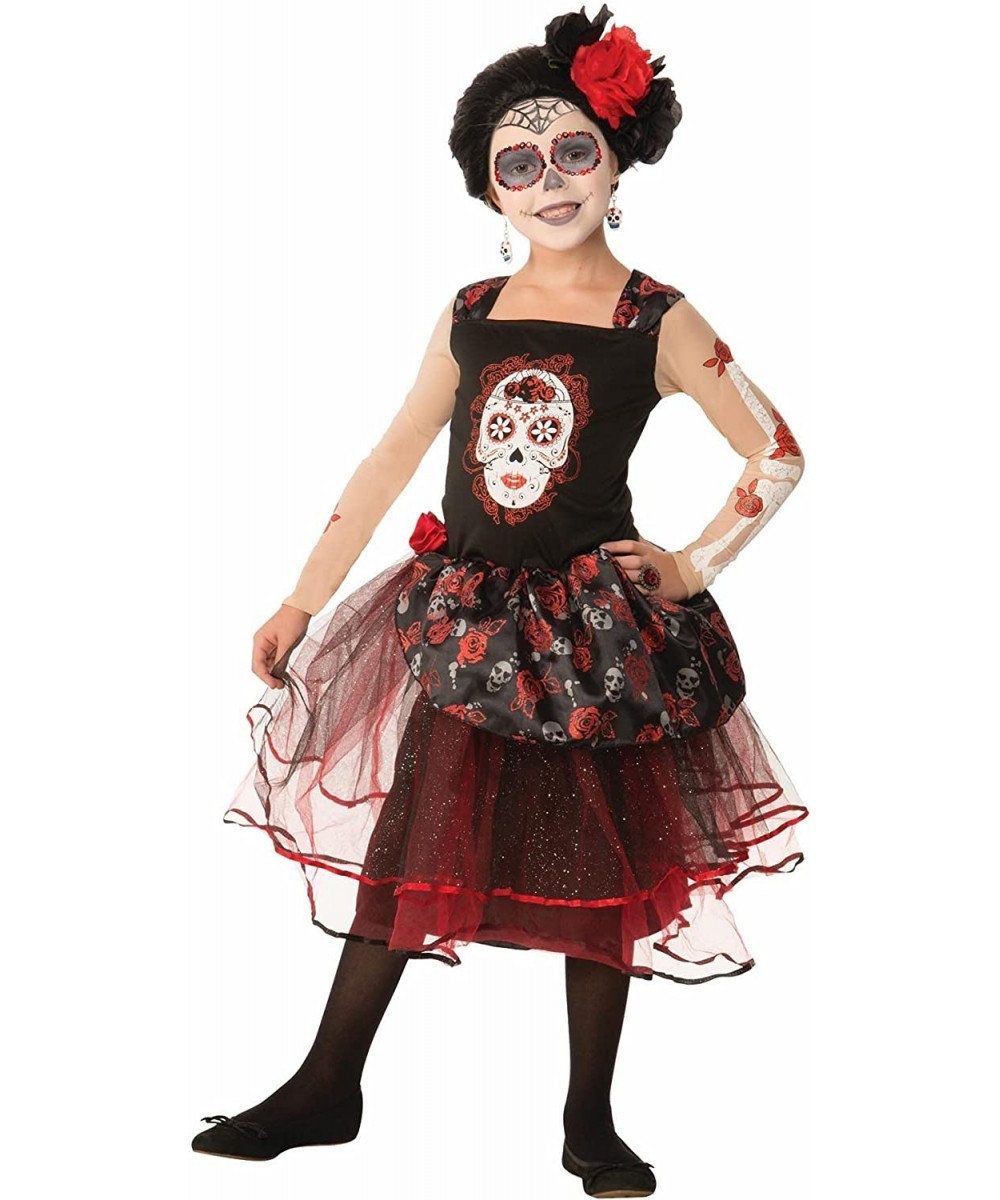 Kids Day Of The Dead Rosa Senorita Costume Multicolor Small $39.75 Kids' Costumes