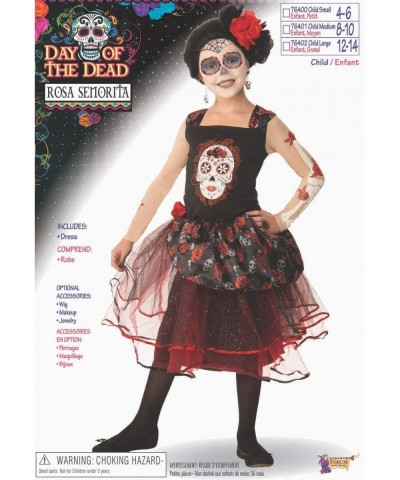 Kids Day Of The Dead Rosa Senorita Costume Multicolor Small $39.75 Kids' Costumes