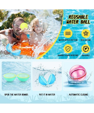 Reusable Water Balloons Quick Fill Self-Sealing Water Bomb for Kids Adults Refillable Water Balls for Pool Soft Silicone Wate...