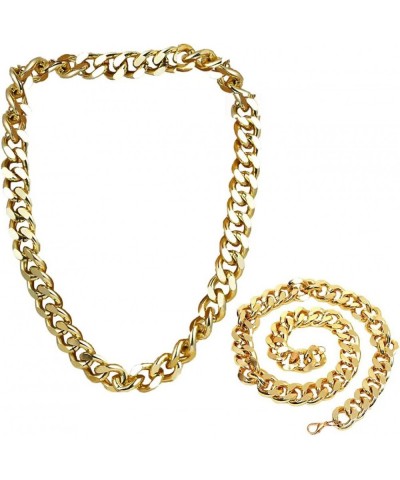 2 Pack Hip Hop Chain Necklace Rapper Gold Costume Necklace Jewelry Rapper Necklace Long 24 inches Wide 20mm $21.91 Kids' Dres...