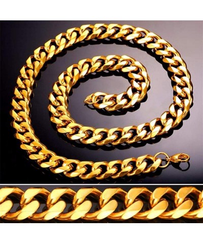 2 Pack Hip Hop Chain Necklace Rapper Gold Costume Necklace Jewelry Rapper Necklace Long 24 inches Wide 20mm $21.91 Kids' Dres...