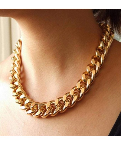 2 Pack Hip Hop Chain Necklace Rapper Gold Costume Necklace Jewelry Rapper Necklace Long 24 inches Wide 20mm $21.91 Kids' Dres...