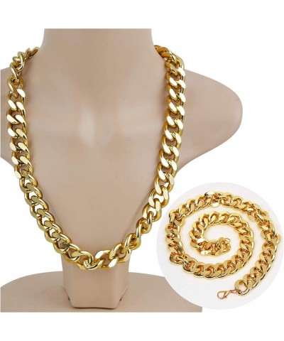 2 Pack Hip Hop Chain Necklace Rapper Gold Costume Necklace Jewelry Rapper Necklace Long 24 inches Wide 20mm $21.91 Kids' Dres...