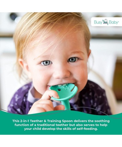 As Seen On Shark Tank 2-in-1 Teether and Training Spoon with Silicone Grips for Babies and Toddlers to Master Self Feeding Di...