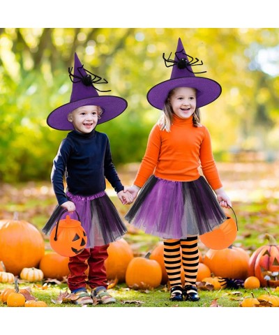 Halloween Witch Costume Set for Kids Girls - Witch Tutu Skirt Hats Gloves Halloween Pumpkin Bucket for Halloween Witch Cospla...