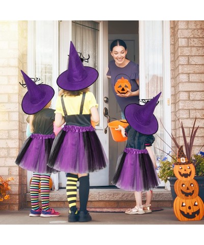 Halloween Witch Costume Set for Kids Girls - Witch Tutu Skirt Hats Gloves Halloween Pumpkin Bucket for Halloween Witch Cospla...