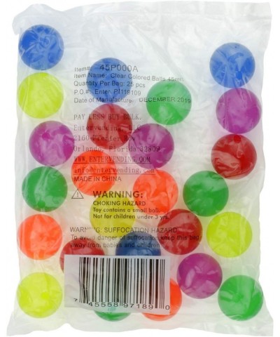 Bouncy Balls - Rubber Balls for Kids - 25 Pcs Glossy Solid Color Bounce Balls - 45 mm Large Bouncy Balls for Kids - Hi Bounce...