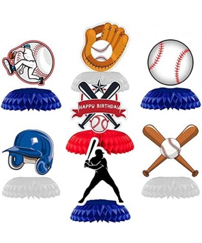 7 Pcs Baseball Birthday Honeycomb Centerpieces 3D Double-Sided Patterns Baseball Table Decorations for Kid's Boy's Baseball S...