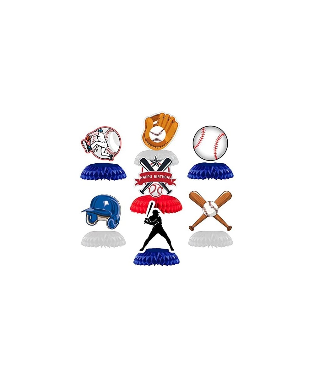 7 Pcs Baseball Birthday Honeycomb Centerpieces 3D Double-Sided Patterns Baseball Table Decorations for Kid's Boy's Baseball S...