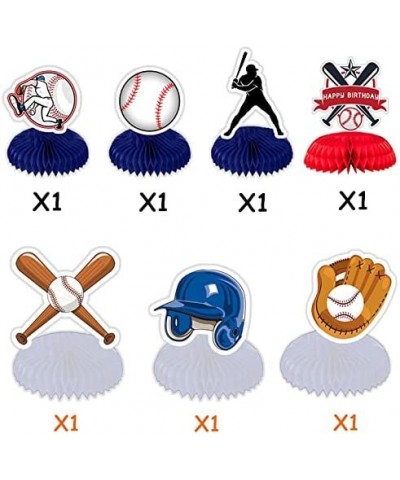 7 Pcs Baseball Birthday Honeycomb Centerpieces 3D Double-Sided Patterns Baseball Table Decorations for Kid's Boy's Baseball S...